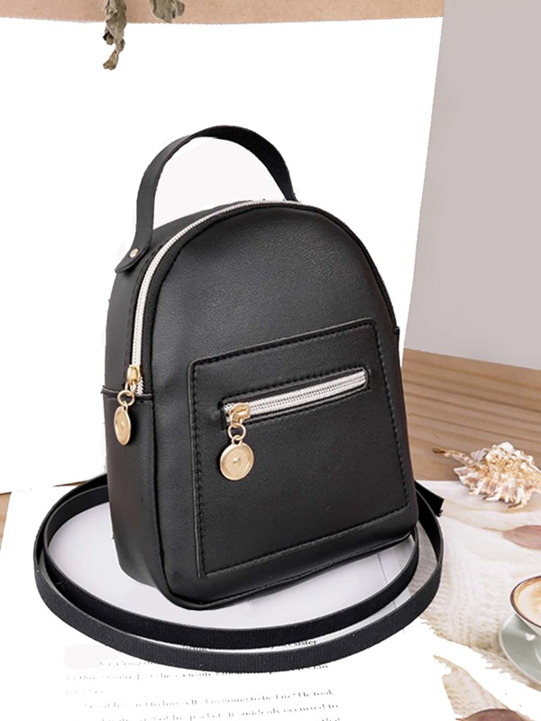 Mini Zip Front Classic Backpack SHEIN UK