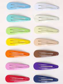 50pcs Random Color Solid Snap Clip - Multicolor - View 2