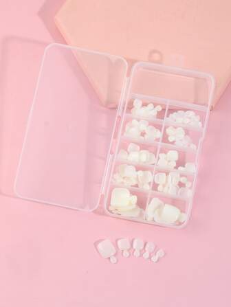 100片組短方形透明假腳趾，可立即升級您的造型，適用於家庭美甲沙龍、指甲延長、貼式指甲和指甲用品