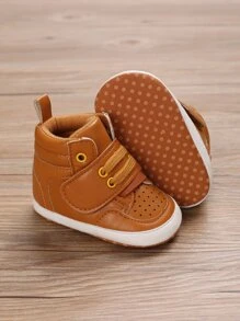 Bebé Zapatillas de skate arriba alta cierre de gancho y bucle - Marrón - Ver 2