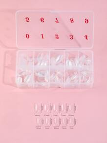 Instantly Upgrade Your Look with 500pcs Short Oval Transparent Fake Nail For Home DIY Nail Salon Nail Extension - Clear - View 4