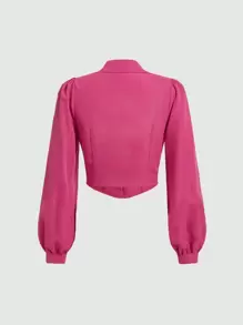 SHEIN MOD Camisa de manga farol con botón delantero