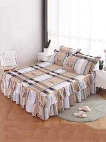 1 Họa Tiết Kẻ Sọc Xù Viền Giường Váy Chữ Cái Hiện Đại & Họa Tiết Kẻ Sọc Vải Chăn Ga Giường Váy Cho Phòng Ngủ - Nhiều màu - Xem 1