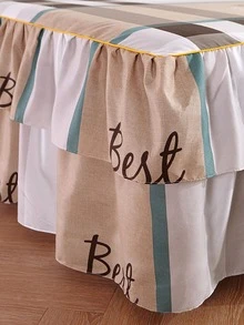 1 Họa Tiết Kẻ Sọc Xù Viền Giường Váy Chữ Cái Hiện Đại & Họa Tiết Kẻ Sọc Vải Chăn Ga Giường Váy Cho Phòng Ngủ - Nhiều màu - Xem 5