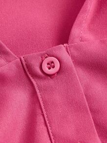 SHEIN MOD Camisa de manga farol con botón delantero