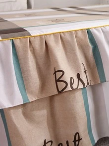 1 Họa Tiết Kẻ Sọc Xù Viền Giường Váy Chữ Cái Hiện Đại & Họa Tiết Kẻ Sọc Vải Chăn Ga Giường Váy Cho Phòng Ngủ - Nhiều màu - Xem 6