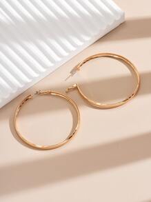 Minimalist Hoop Earrings - Yellow Gold - View 3