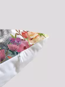 1入組復活節兔子印花靠墊套不附帶墊芯 - 彩色 - 查看 3