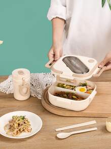 1入組字母圖案飯盒帶餐具 - 淡紫色 - 查看 10