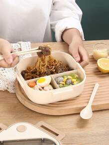 1入組字母圖案飯盒帶餐具 - 淡紫色 - 查看 7