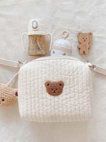 1pc Baby Cartoon Bear Decor Stroller Storage Bag - Beige - View 4
