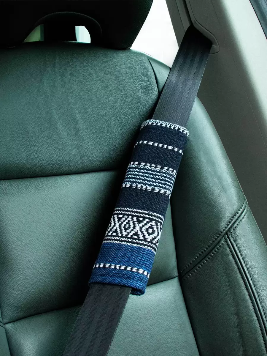 1pc Geometric Pattern Car Seat Belt Cover,Car Accessories - Multicolor - View 1