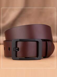 男士矩形扣復古腰帶 - 棕色 - 查看 4