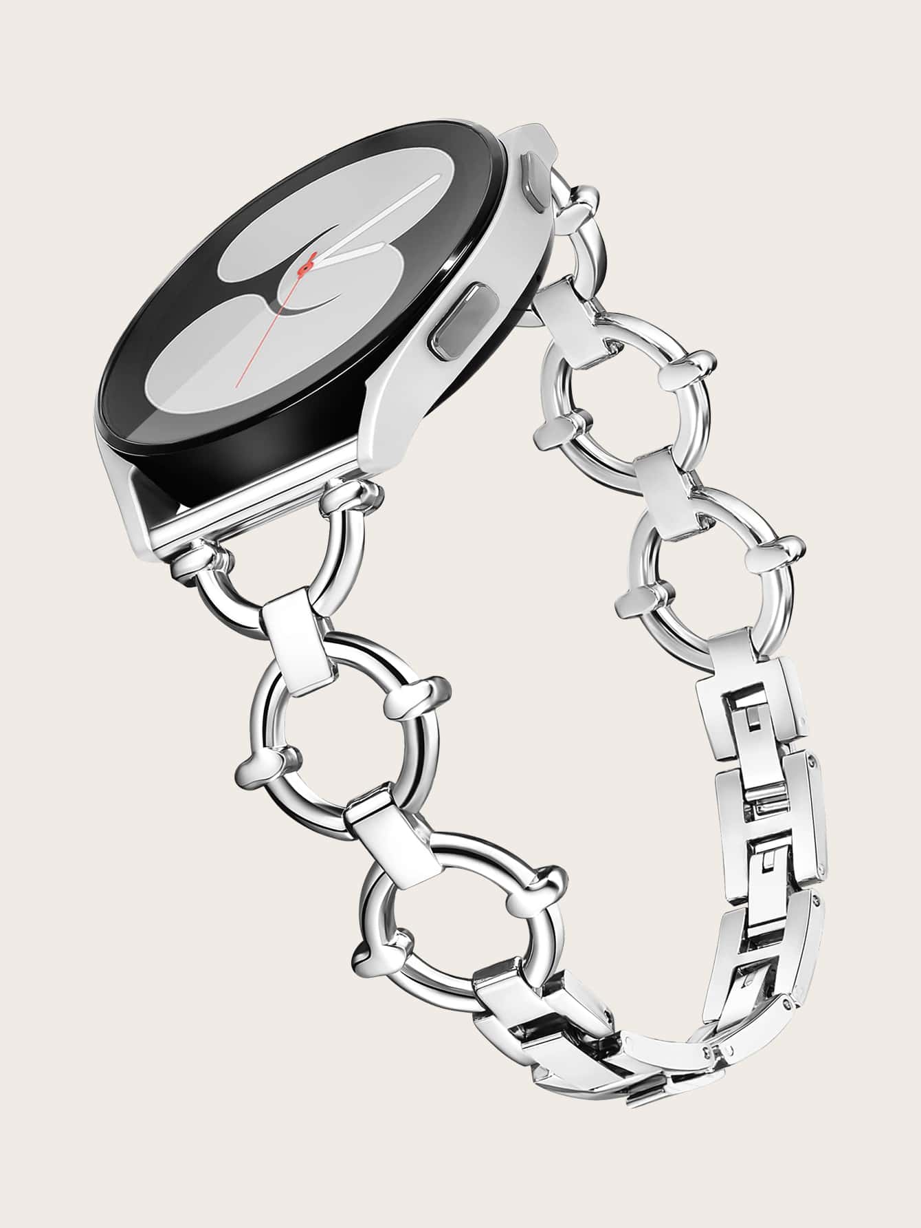 สายนาฬิกาข้อมือ แต่งโลหะ ใช้ร่วมกับ Samsung Watch - สีเงิน - ดู 1