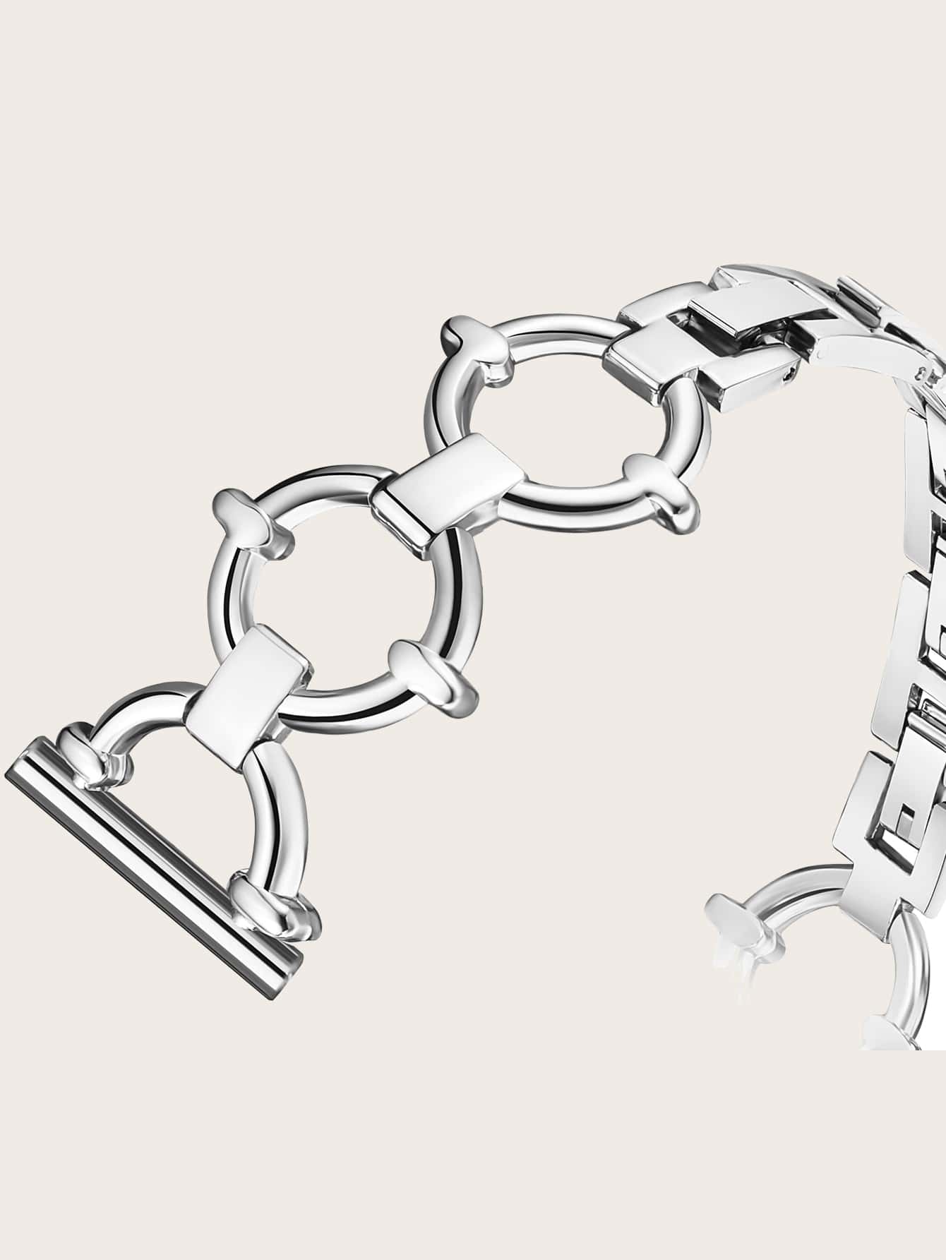 สายนาฬิกาข้อมือ แต่งโลหะ ใช้ร่วมกับ Samsung Watch - สีเงิน - ดู 3