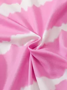 SHEIN Toddler Girls Colourblock Dress - Lilac Purple - View 3