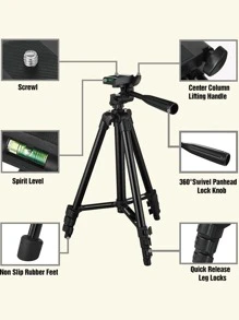 Chân Đế Đứng Cho Điện Thoại/Máy Ảnh, Chân Máy Điện Thoại - màu đen - Xem 6