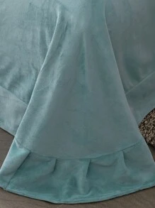 Feather & Letter Embroidered Duvet Cover Set Without Filler - Blue - View 5