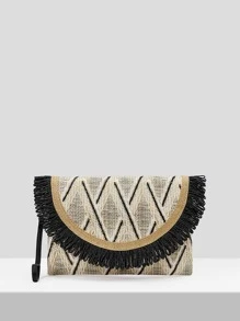 SHEIN VCAY Túi đeo tay nữ Khối Màu Kỳ nghỉ - màu đen - Xem 5