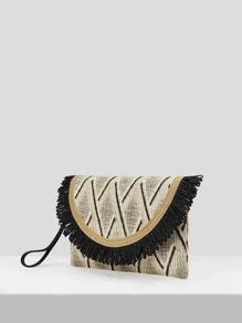 SHEIN VCAY Túi đeo tay nữ Khối Màu Kỳ nghỉ - màu đen - Xem 6