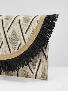 SHEIN VCAY Túi đeo tay nữ Khối Màu Kỳ nghỉ - màu đen - Xem 8