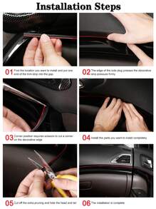 1pc 5M Car Decorative Strip - Red - View 8