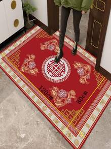 Chinese New Year Floral Pattern Door Mat - Multicolor - View 2