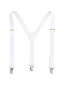 男士素色背帶 - 白色 - 查看 1