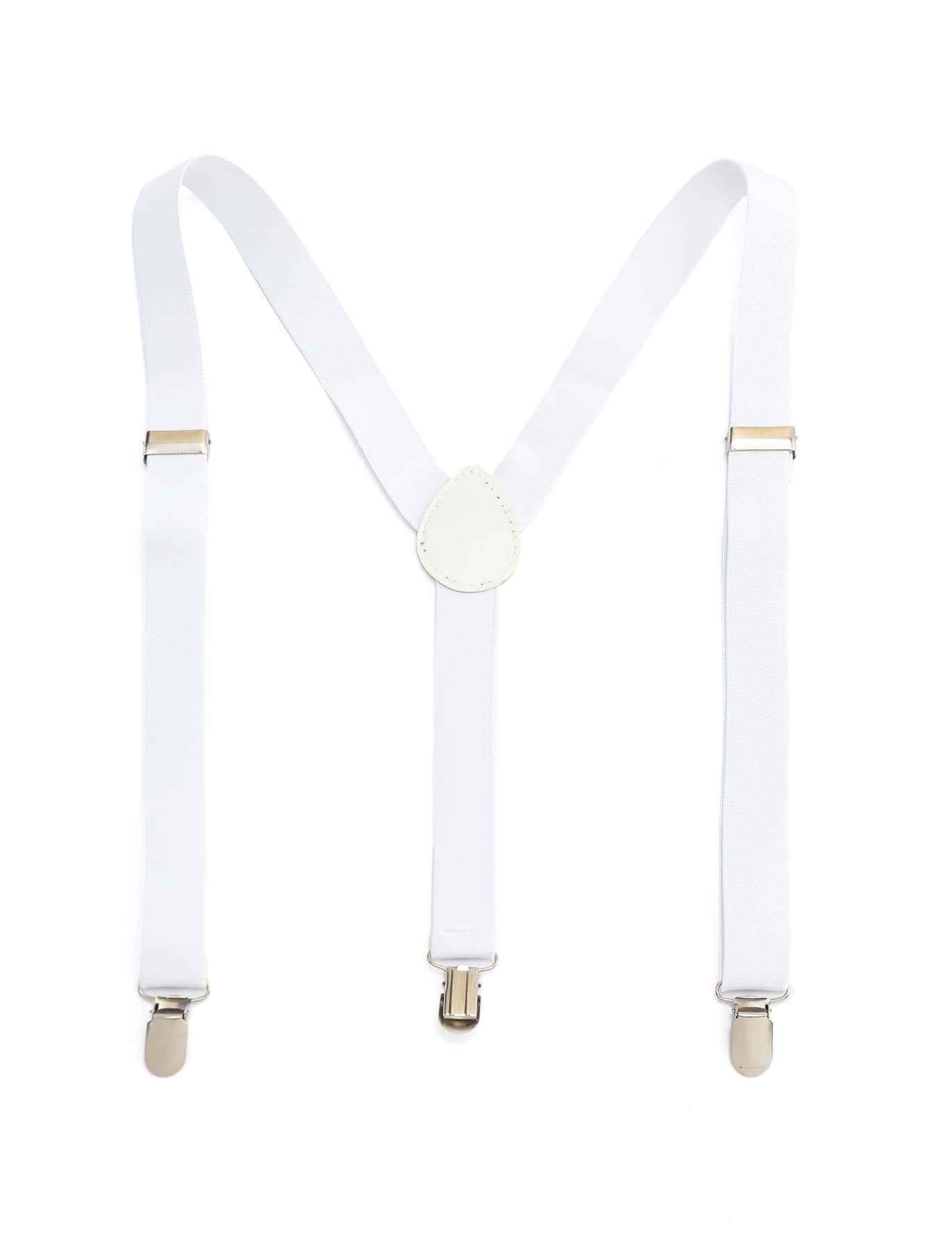 男士素色背帶 - 白色 - 查看 1