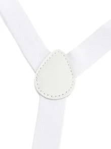 男士素色背帶 - 白色 - 查看 6