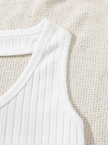 SHEIN Niñitas 3 piezas Top halter tejido de canalé - Multicolor - Ver 6