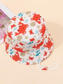 幼童隨機蟹紋漁夫帽