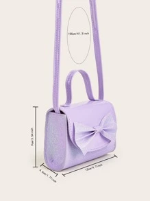 1个女童蝴蝶结亮片可爱公主迷你斜挎包，迷你零钱包，时尚迷你单肩包，可搭配各种服装和配饰