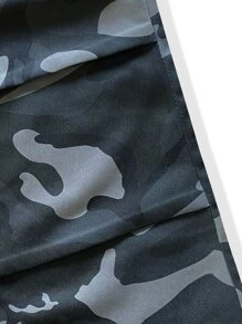 Manfinity Homme Men Camo Print Flap Pocket Side Drawstring Waist Cargo Trousers - Multicolor - View 6