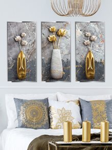 3pcs Floral Pattern Wall Sticker, Modern PVC Wall Art Decal For Home Decor, Stickers, Wall Decal, Vinyl Decal For Home Decorations, Spring Decoration Items Refresh Your Home, Festival Decoration Stickers Gifts Birthday Graduation - Multicolor - View 7