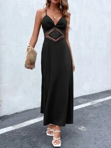 Breezaya Vestido de tirantes con encaje - Negro - Ver 6