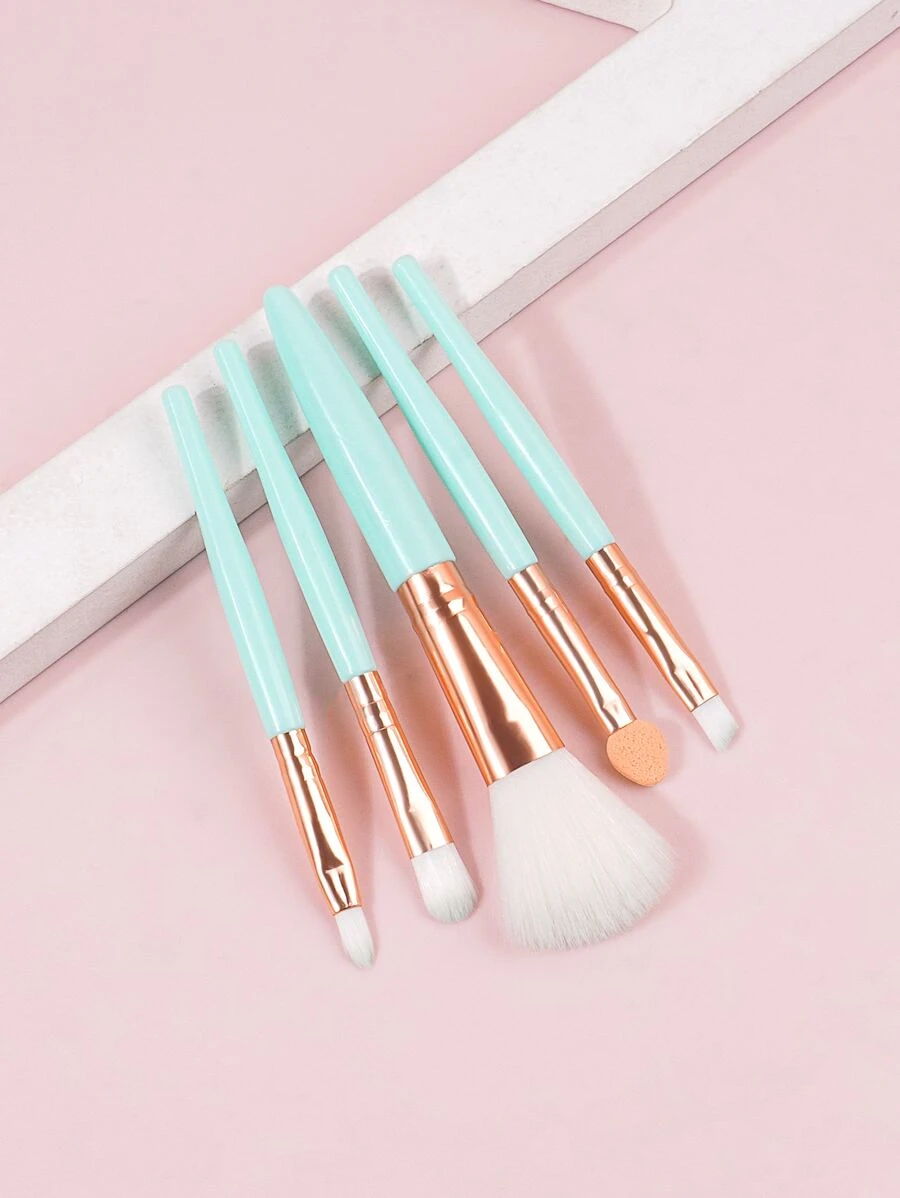 5pcs Mini Cosmetic Brushes Small Brushes For Kids, Makeup Brush/Cosmetic Brush,Brush Set,Makeup Brush Kit,Make Up Brush Set,Make Up Set Complete,Makeup Brush Set,Complete Makeup Kit,Brush Kit,Brushes Makeup Set,Makeup Gift Set,Set - Baby Blue - View 1