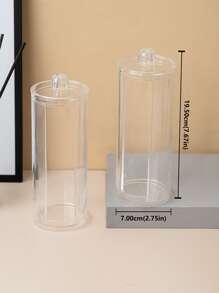 Caja de almacenamiento de almohadillas faciales de maquillaje, 1 organizador de maquillaje transparente, contenedor organizador de almohadillas faciales cosméticas, tarros de baño para almohadilla redonda, caja de almacenamiento de maquillaje - transparente - Ver 4