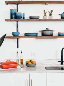 1roll Wooden Pattern Wall Waistline Sticker - Multicolor - View 4