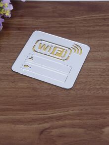 1pc WiFi Pattern Mirror Wall Sticker - Silver - View 2