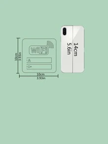 1pc WiFi Pattern Mirror Wall Sticker - Silver - View 3
