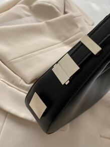 輕便商務休閒簡約 Hobo 包，適合青少年女孩、女大學生、菜鳥和白領，非常適合辦公室、大學、工作、商務、通勤、戶外、旅行、郊遊 - 黑色 - 查看 9