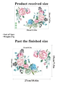 1pc Self-Adhesive PVC Toilet Lid Decal,Boho Floral Pattern Toilet Stool Commode Sticker,Stickers,Wall Decal, Vinyl Decal For Home Decorations,Spring Decoration Items Refresh Your Home,Rama Decoration Stickers Gifts Birthday Graduation - Multicolor - View 3