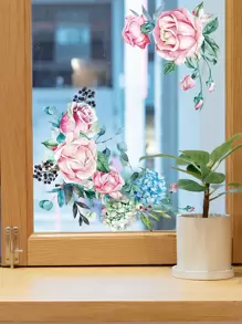 1pc Self-Adhesive PVC Toilet Lid Decal,Boho Floral Pattern Toilet Stool Commode Sticker,Stickers,Wall Decal, Vinyl Decal For Home Decorations,Spring Decoration Items Refresh Your Home,Rama Decoration Stickers Gifts Birthday Graduation - Multicolor - View 5