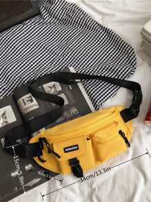 多功能小容量胸包 - 黃色 - 查看 4