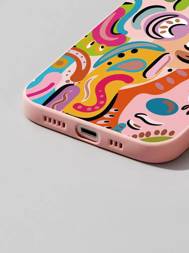 Flacart Artist Girlcore Cartoon Graphic Phone Case, Holiday - Multicolor - View 2