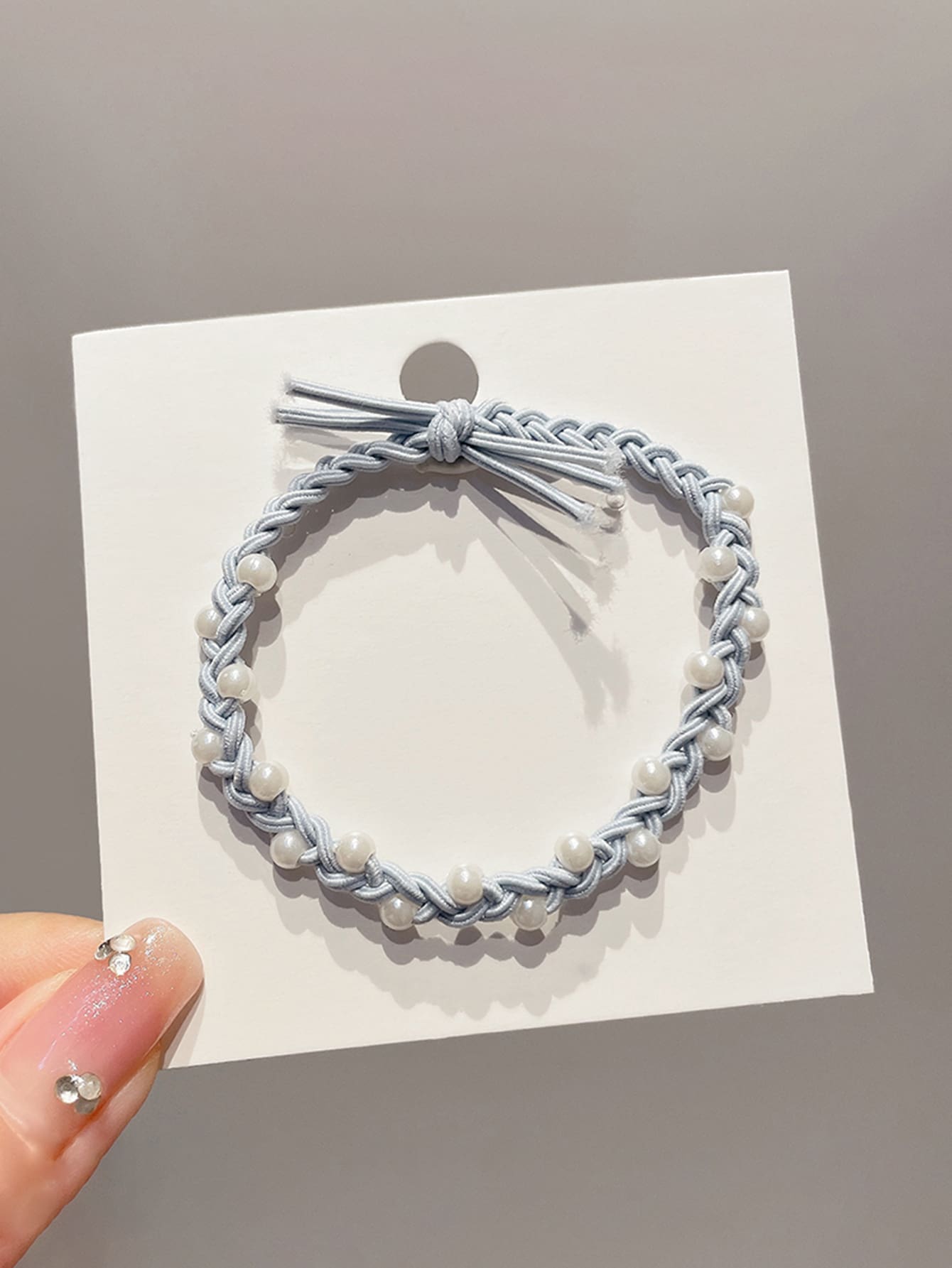 Faux Pearl Decor Hair Tie - Multicolor - View 1