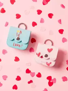 SHEIN Random 1pc Heart Pattern Earphone Case - Multicolor - View 1