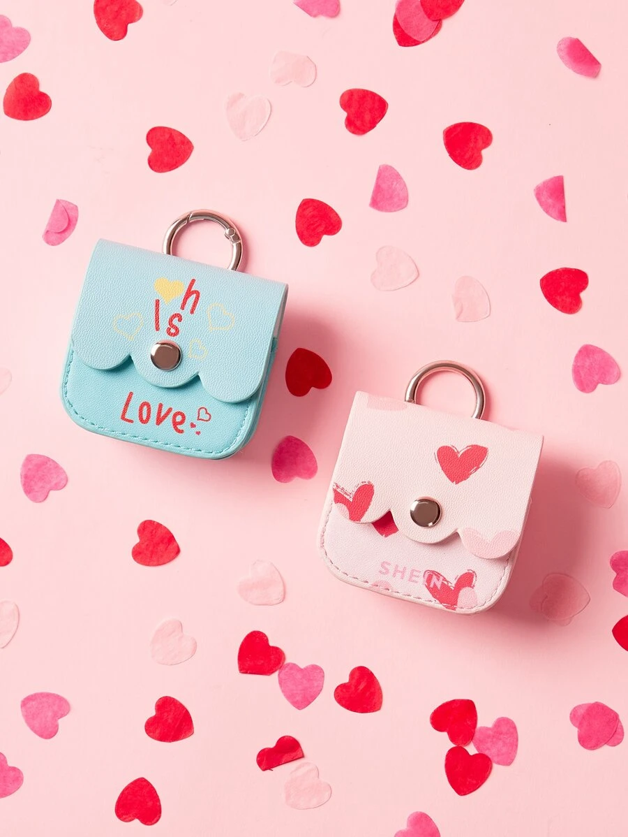 SHEIN Random 1pc Heart Pattern Earphone Case - Multicolor - View 1