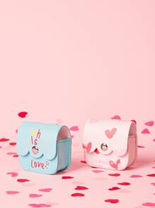 SHEIN Random 1pc Heart Pattern Earphone Case - Multicolor - View 2